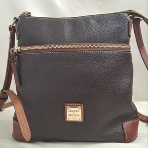 Dooney & Bourke Dark Brown Pebbled Leather Crossbody Purse